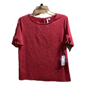ELLE Short Sleeve Bow Tie Top